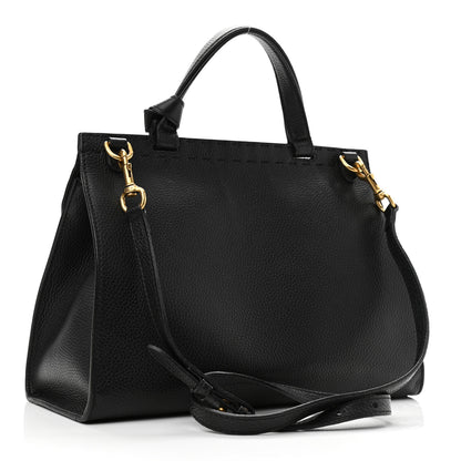 Gucci Calfskin Small GG Marmont Top Handle Bag Black 3 of 10