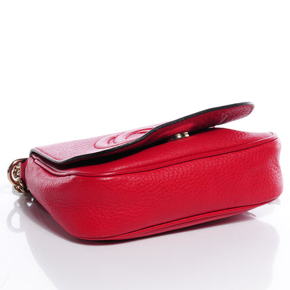 Gucci Pebbled Calfskin Small Soho Flap Crossbody Red 4 of 9