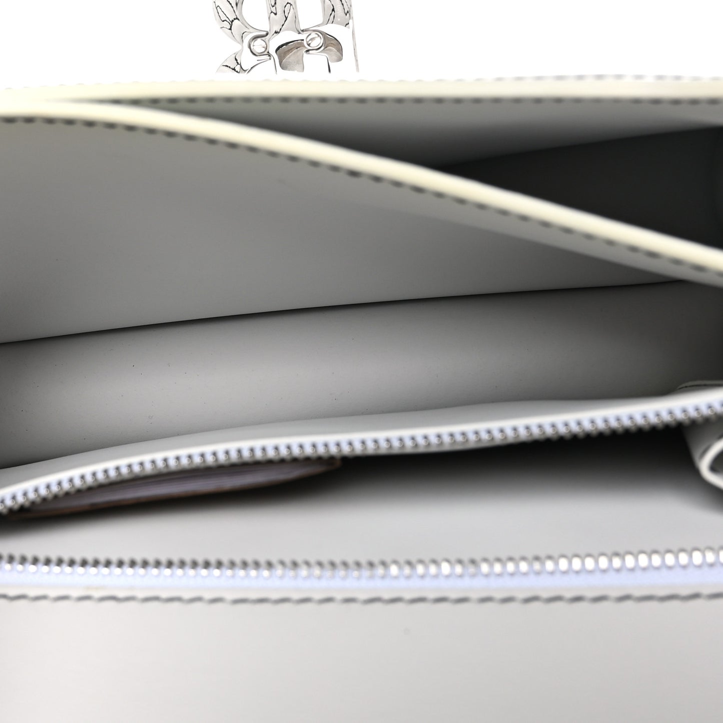 Calfskin Monogram Embossed Small TB Chain Bag Optic White