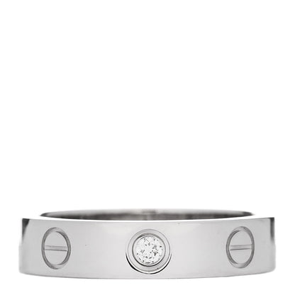 Cartier 18K White Gold Diamond 4mm LOVE Wedding Band Ring 49 5 1 of 4