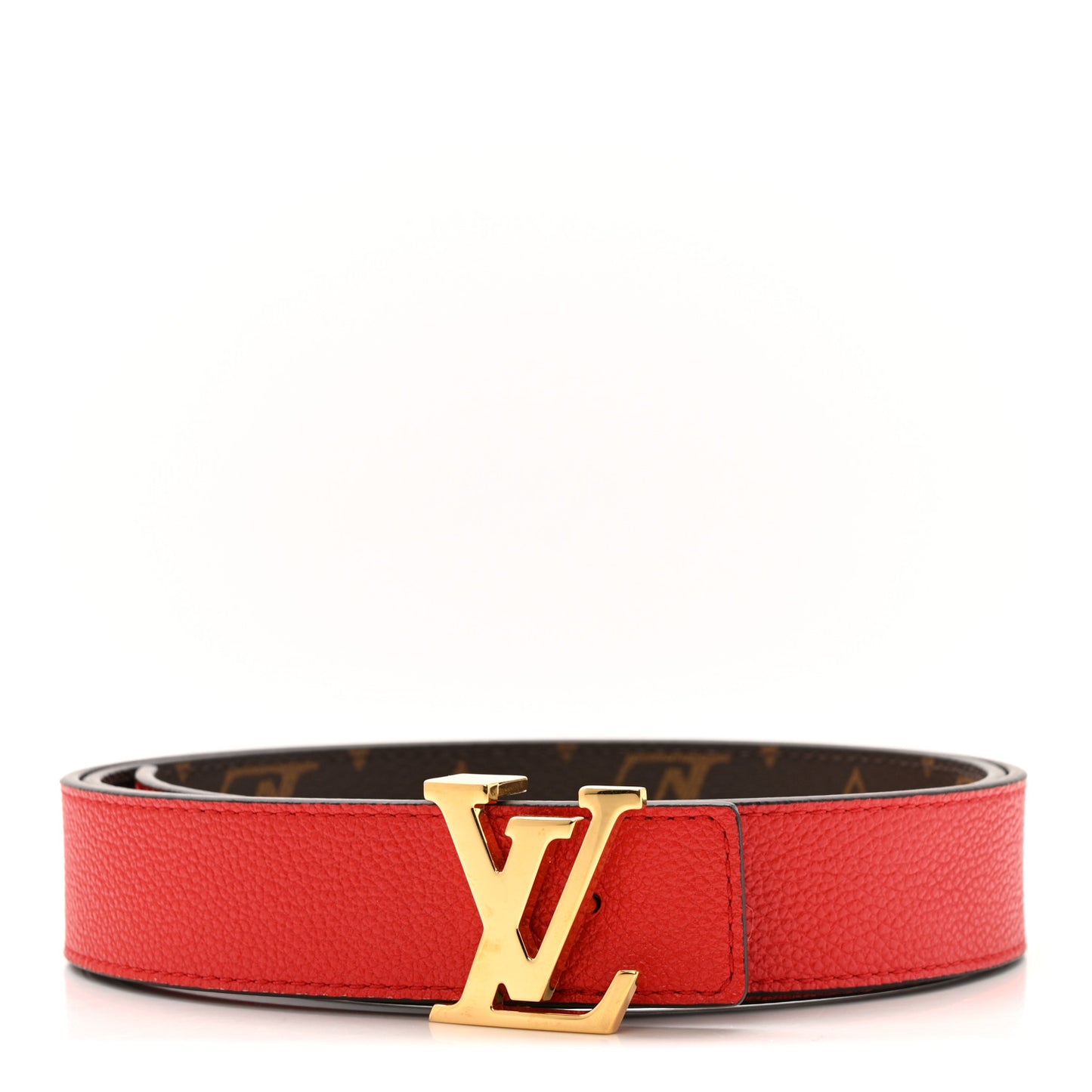 Monogram 30mm LV Initiales Reversible Belt 90 36 Coquelicot
