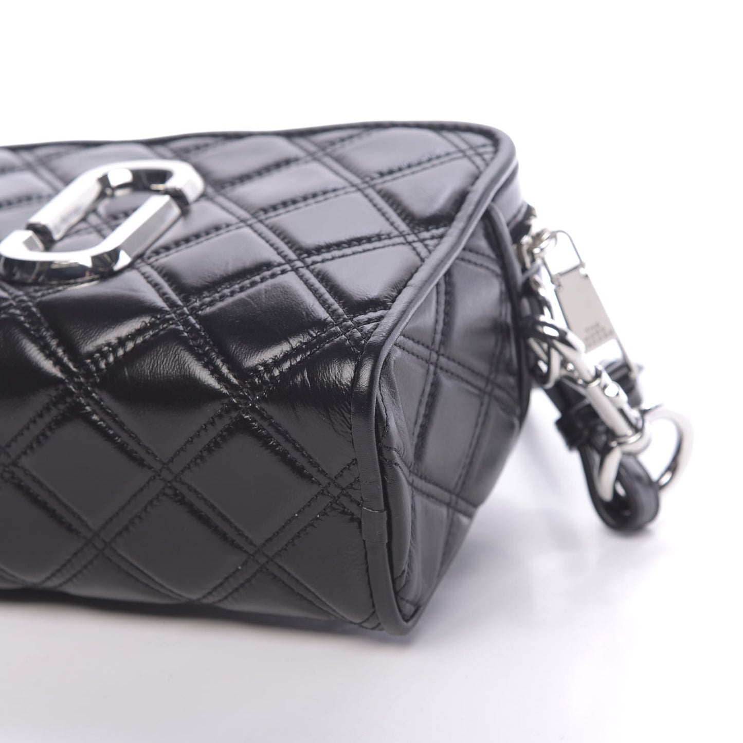 Natural Grain Calfskin Quilted The Softshot 21 Bag Black