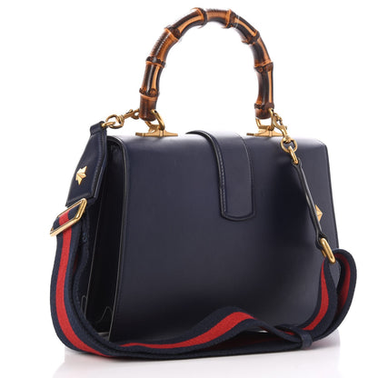 Gucci Moon Calfskin Bamboo Web Medium Dionysus Top Handle Bag Blue Emerald Hibiscus Red 4 of 14