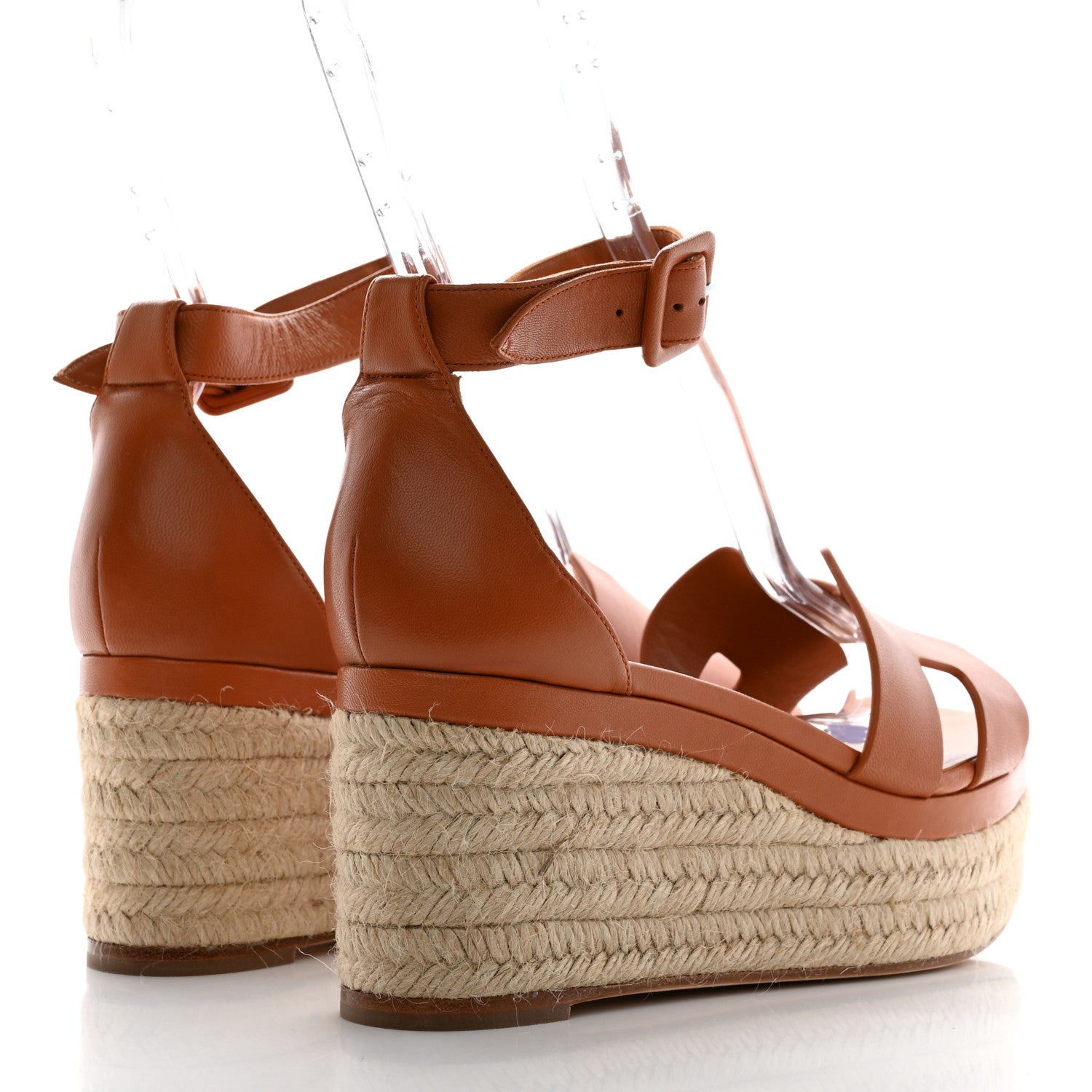 Hermes Goatskin Elda Espadrille Wedge Sandals 39 Natural 4 of 9