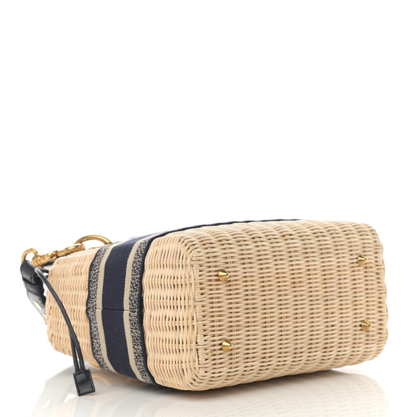 Wicker Oblique Medium Lady Dior Bag Blue