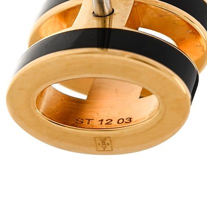 Hermes Gold Lacquered Mini Pop H Earrings Black 4 of 5