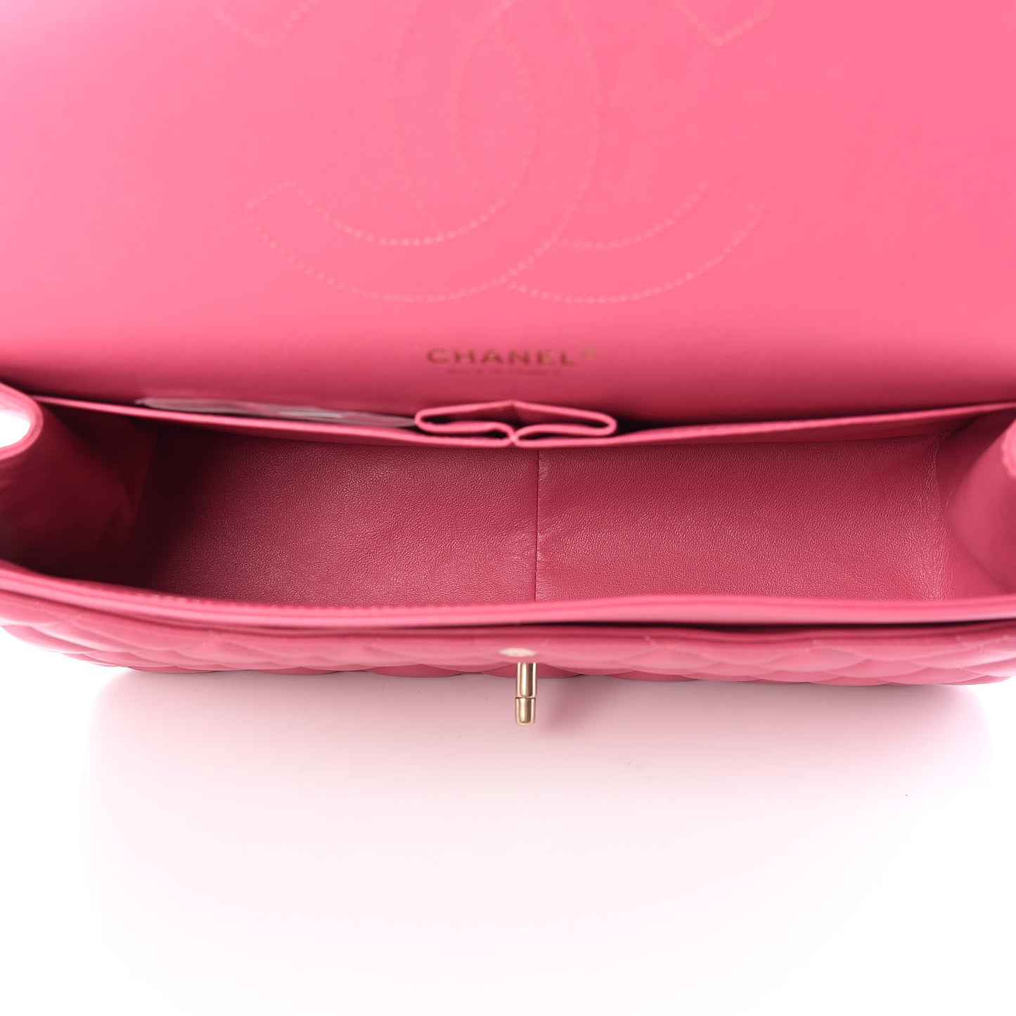 Lambskin Quilted Jumbo Double Flap Dark Pink