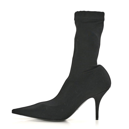 Balenciaga Jersey Crepe Extreme Pointed Toe Knife Booties 38 Black 1 of 6