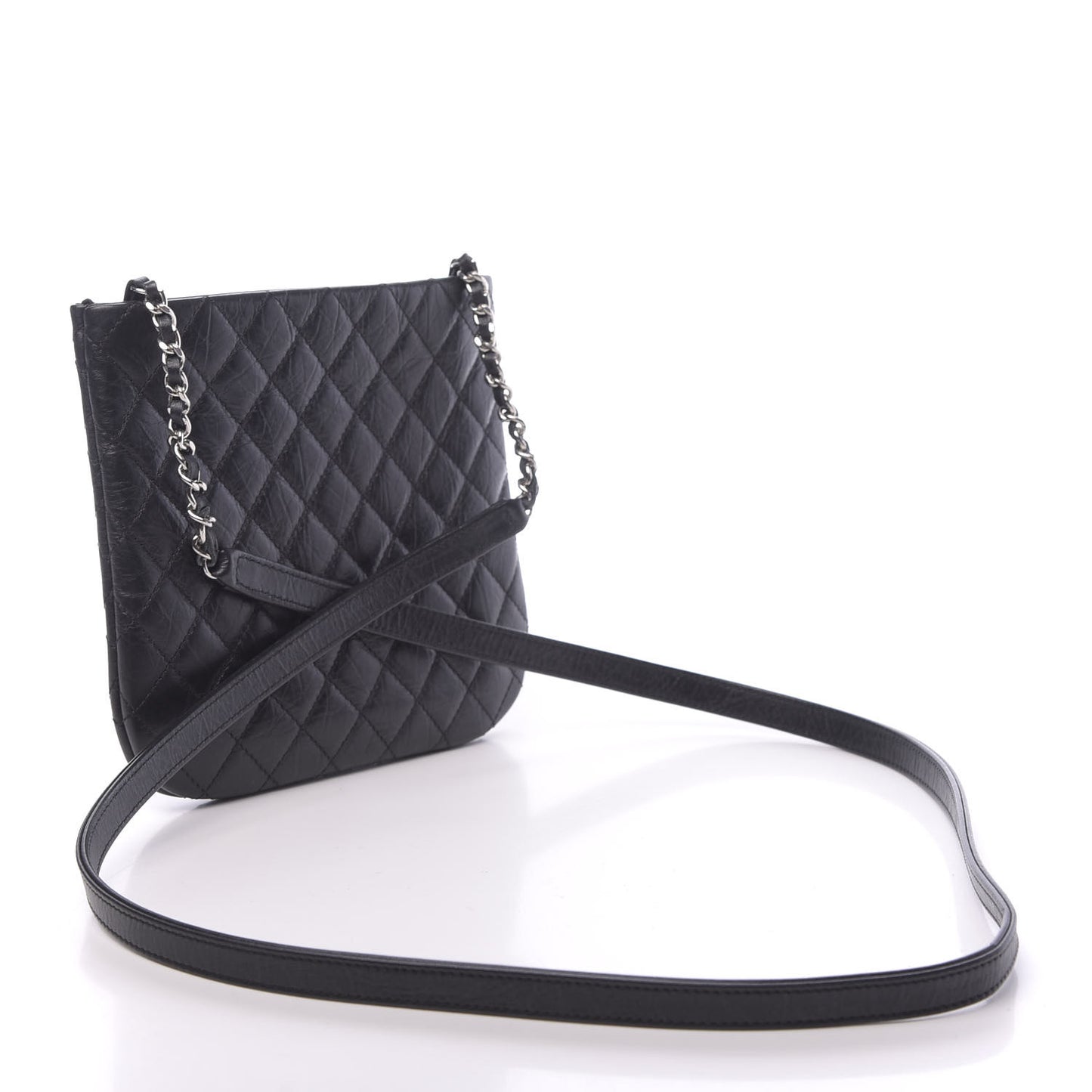 Calfskin Quilted Crossbody Bag Black
