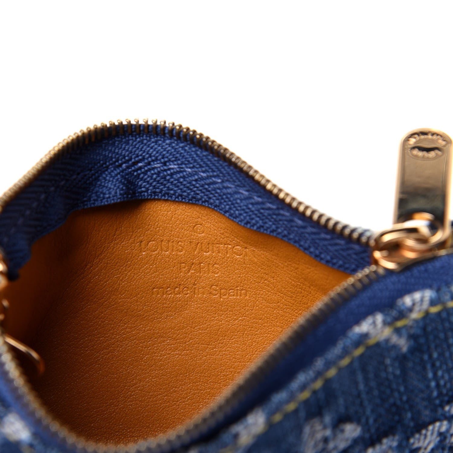Louis Vuitton Monogram Denim Key Pouch Blue 6 of 9