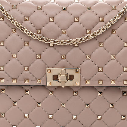 Valentino Garavani Nappa Large Rockstud Spike Shoulder Bag Poudre 9 of 11