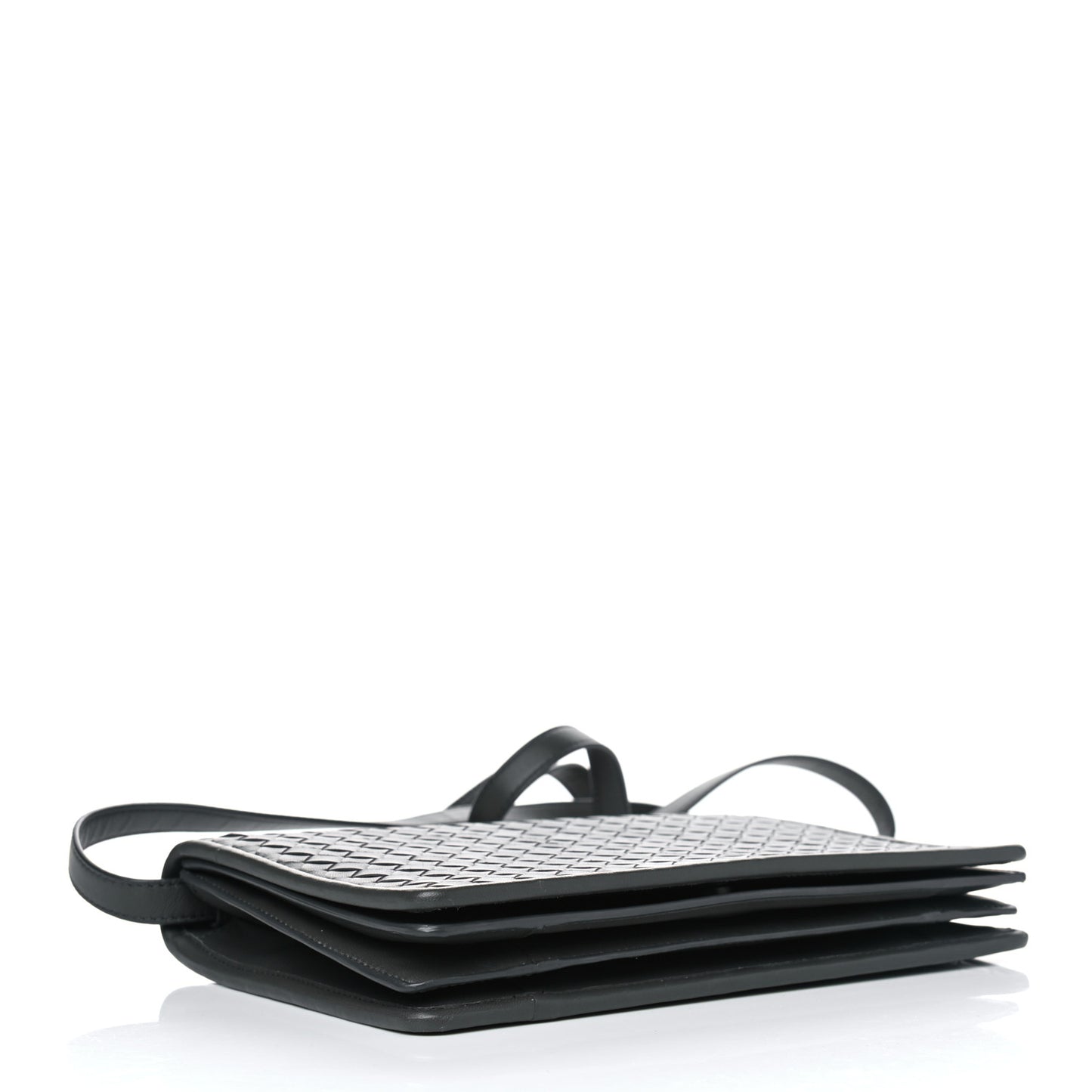 Nappa Intrecciato Flap Crossbody Grey