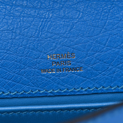 Hermes Ostrich Kelly Pochette Clutch Bleuet 6 of 14