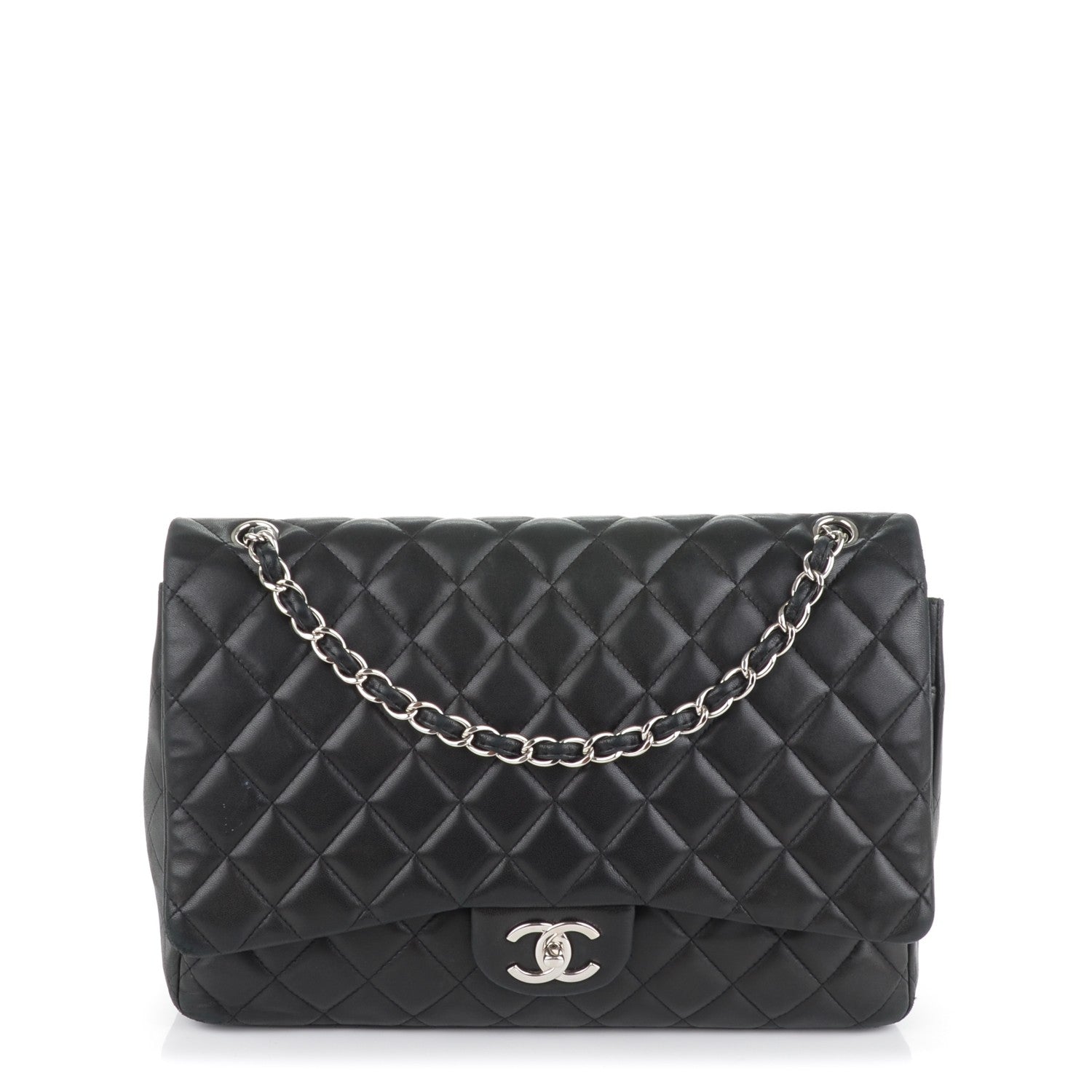 Chanel Lambskin Quilted Maxi Double Flap Black 1 of 7