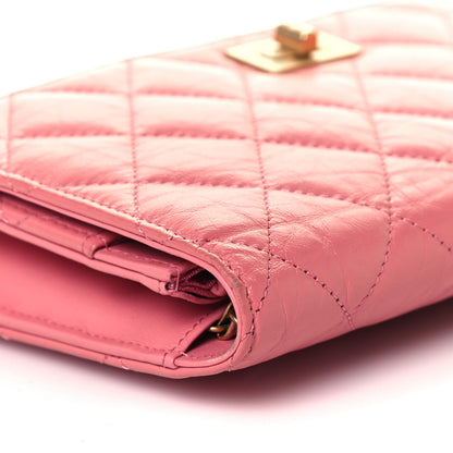 Chanel Aged Calfskin Quilted Reissue Wallet On Chain WOC Pink 11 of 14
