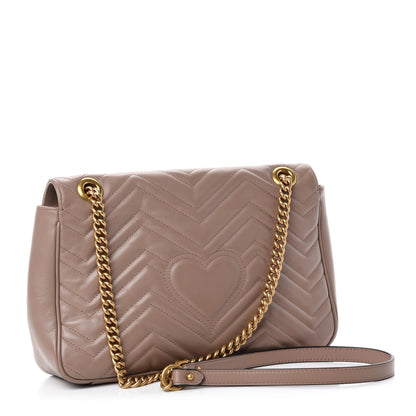 Gucci Calfskin Matelasse Medium GG Marmont Shoulder Bag Porcelain Rose 3 of 11