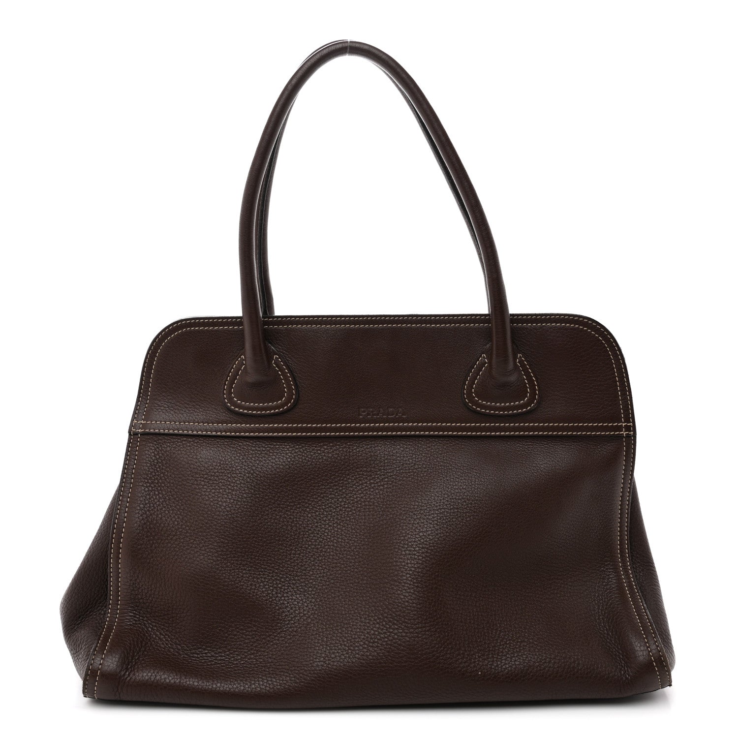 Prada Vitello Daino Frame Shoulder Bag Brown 1 of 15