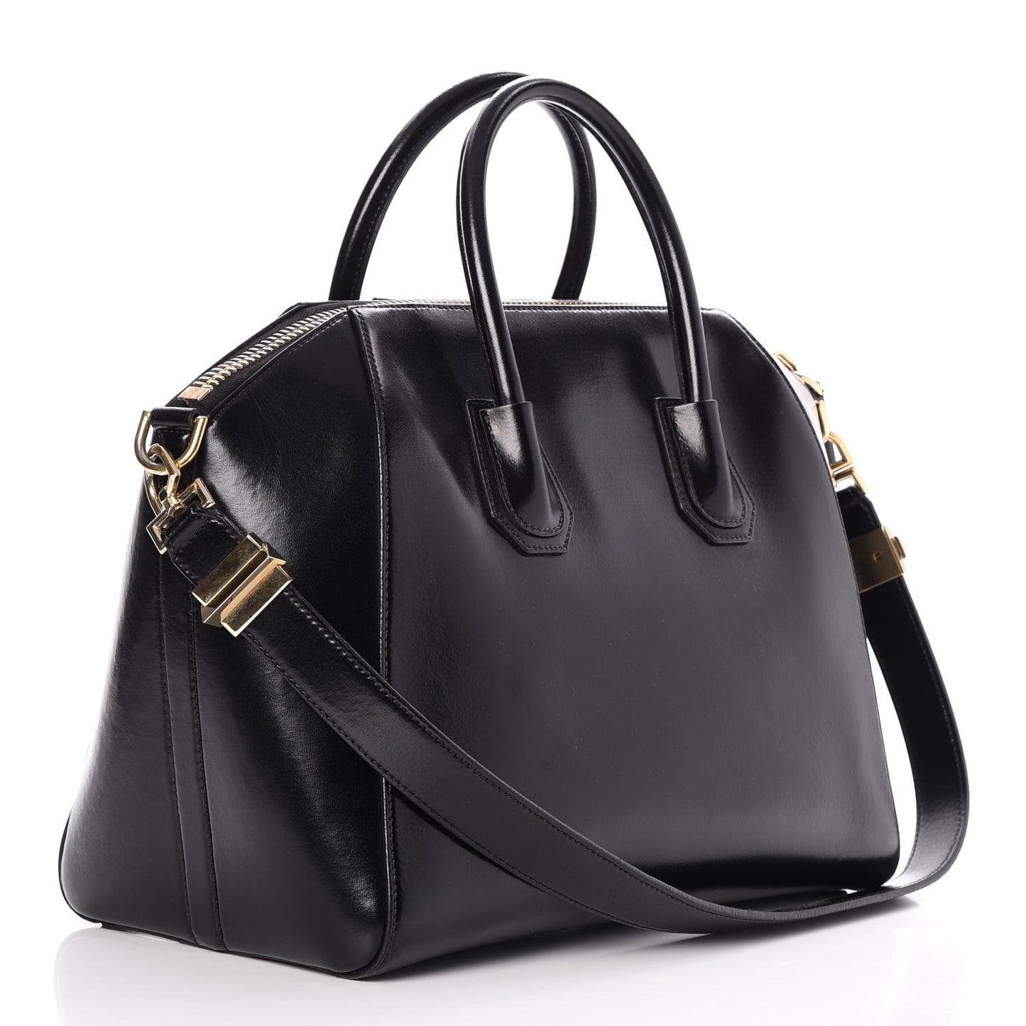 Shiny Lord Calfskin Medium Antigona Black