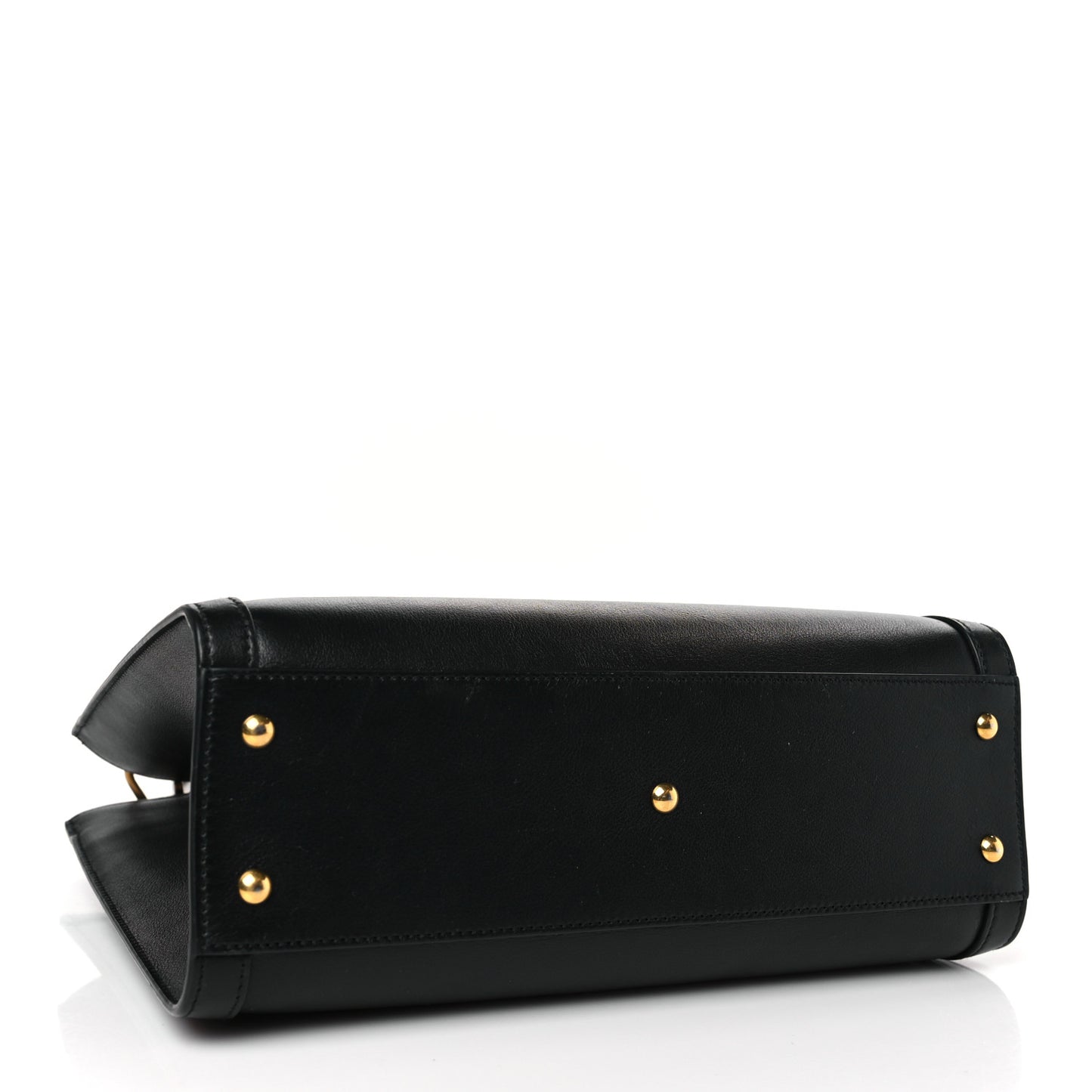Calfskin Small Diana Tote Bag Black Yellow Fluo