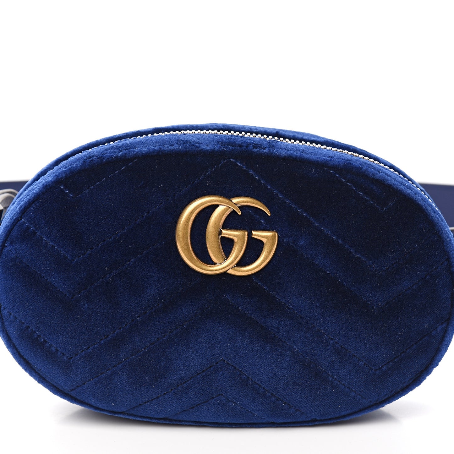 Velvet Matelasse GG Marmont Belt Bag 85 34 Cobalt Blue
