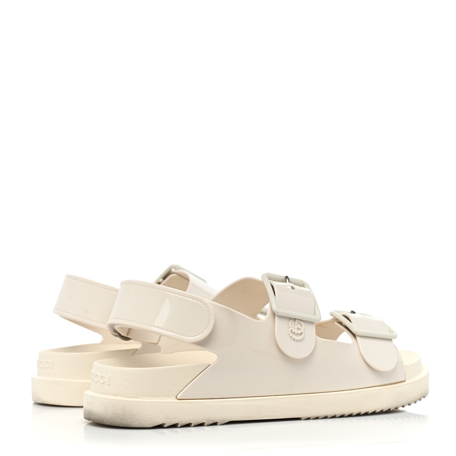 Gucci Rubber Mini Double G Womens Isla Dad Sandals 38 Dusty White 5 of 12