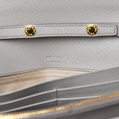 Prada Saffiano Metal Oro Chain Wallet Argilla 6 of 13