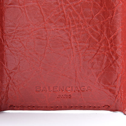 Balenciaga Agneau Arena Classic Hardware Mini Wallet Rouge Groseille 6 of 8