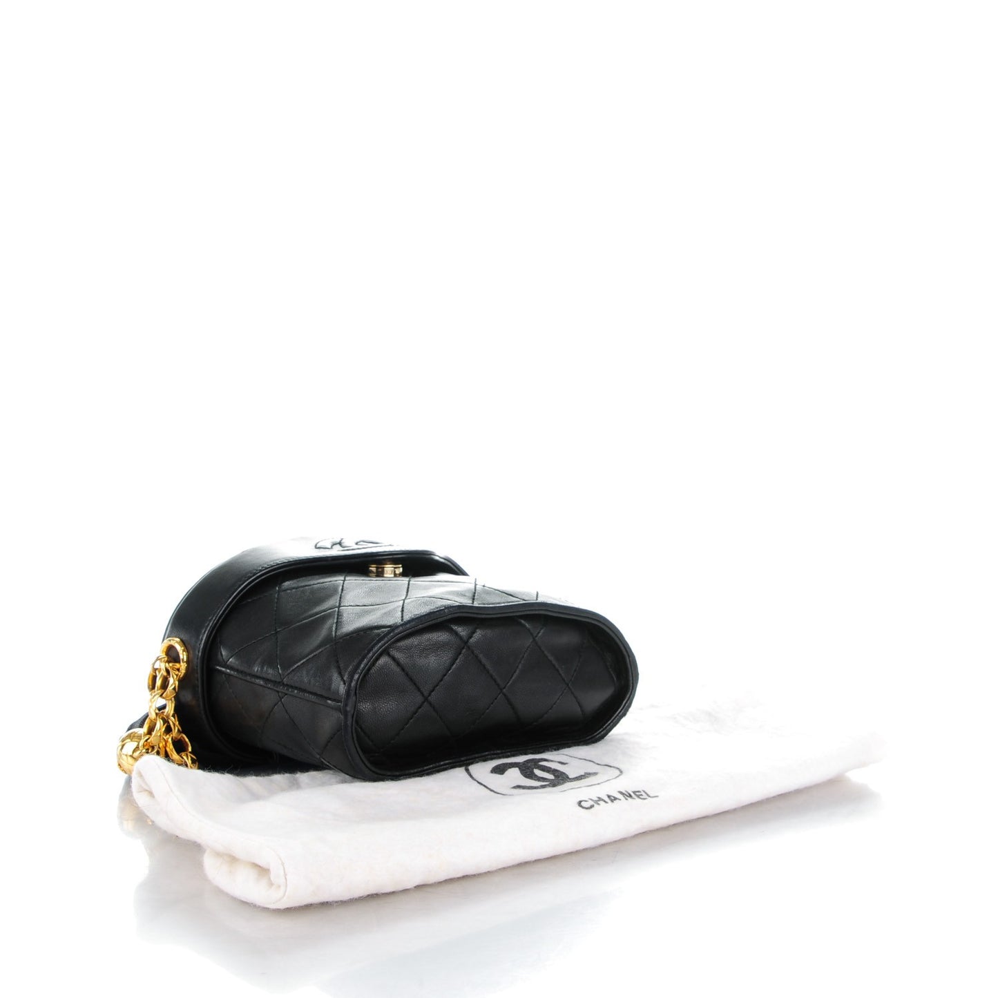 Lambskin Quilted Tassel Shoulder Bag Black