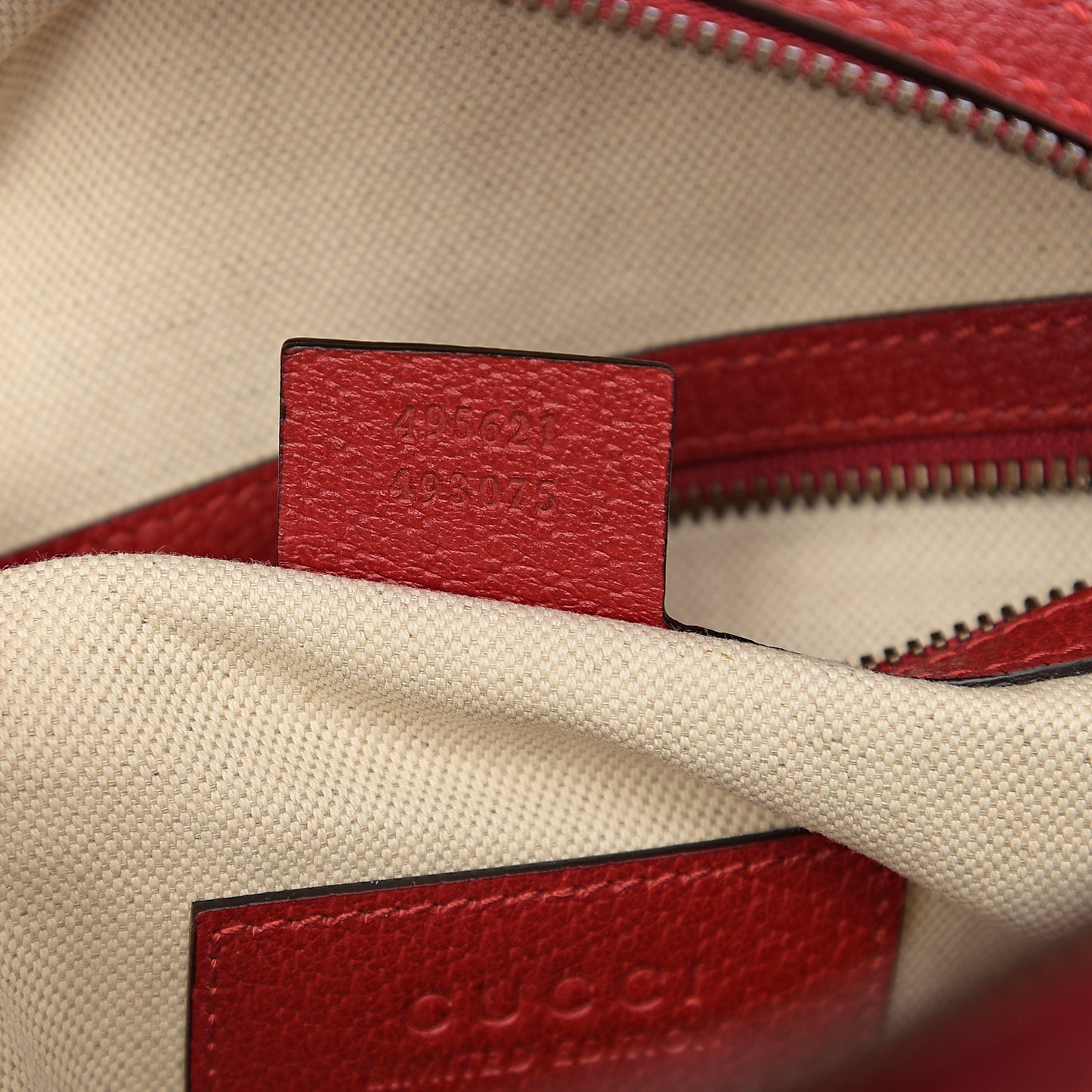 GG Supreme Monogram Web Bosco Patch Dome Backpack Beige Malva Hibiscus Red