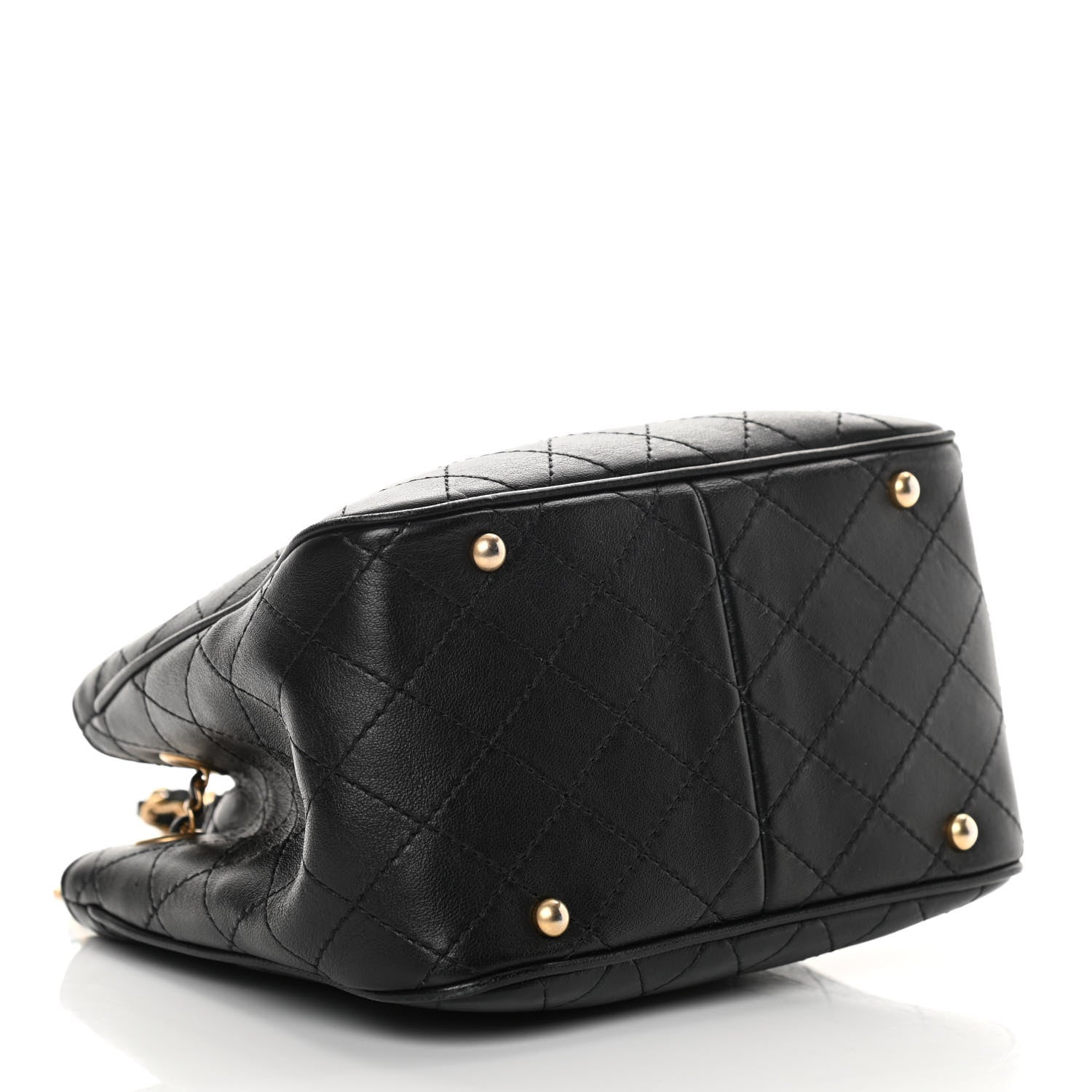 Chanel Calfskin Stitched Small Egyptian Amulet Drawstring Bag Black 3 of 11