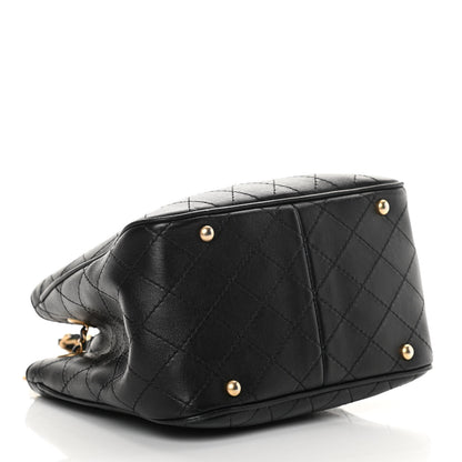 Chanel Calfskin Stitched Small Egyptian Amulet Drawstring Bag Black 3 of 11