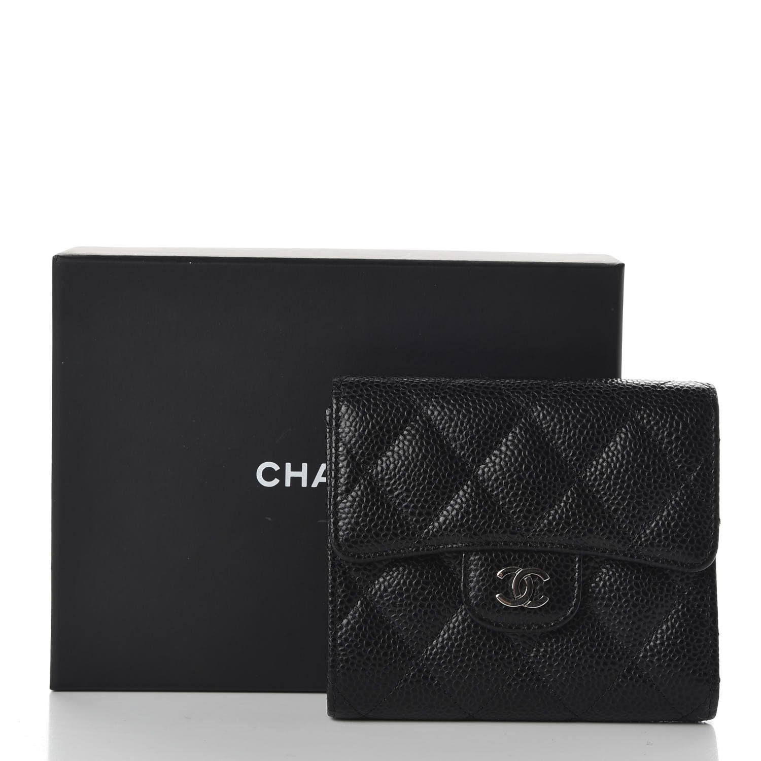 Chanel Caviar Quilted Compact Flap Wallet Black 8 of 8