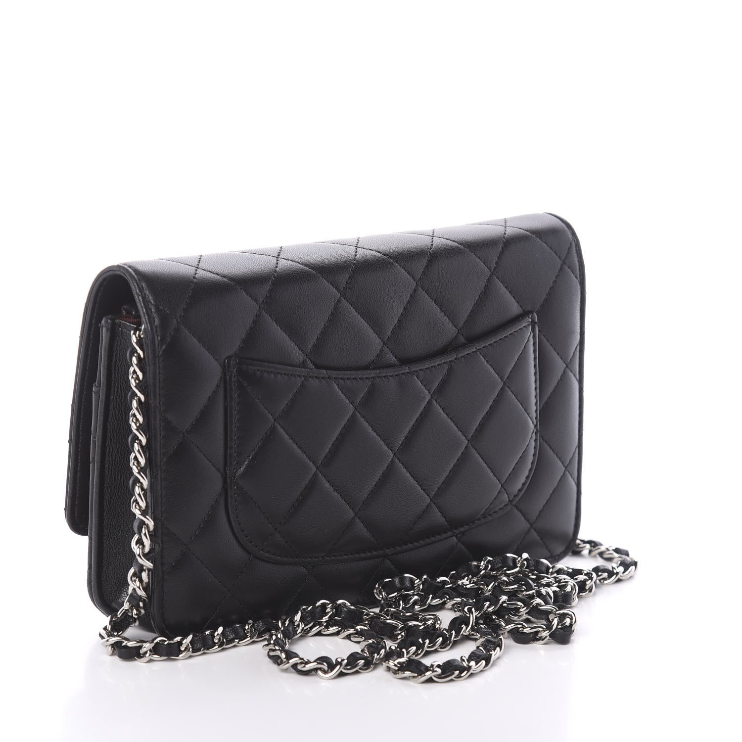 Chanel Lambskin Quilted Wallet On Chain WOC Black 3 of 10