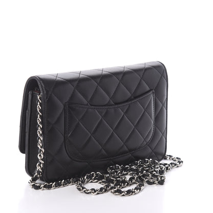 Chanel Lambskin Quilted Wallet On Chain WOC Black 3 of 10