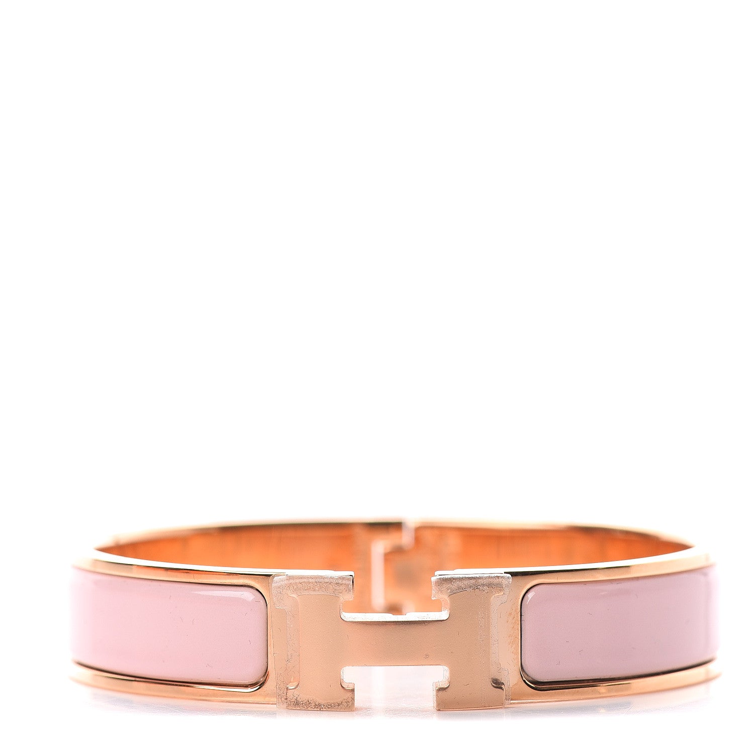Hermes Enamel Narrow Clic Clac H PM Bracelet PM Rose Cassata 1 of 3