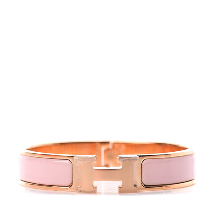 Hermes Enamel Narrow Clic Clac H PM Bracelet PM Rose Cassata 1 of 3