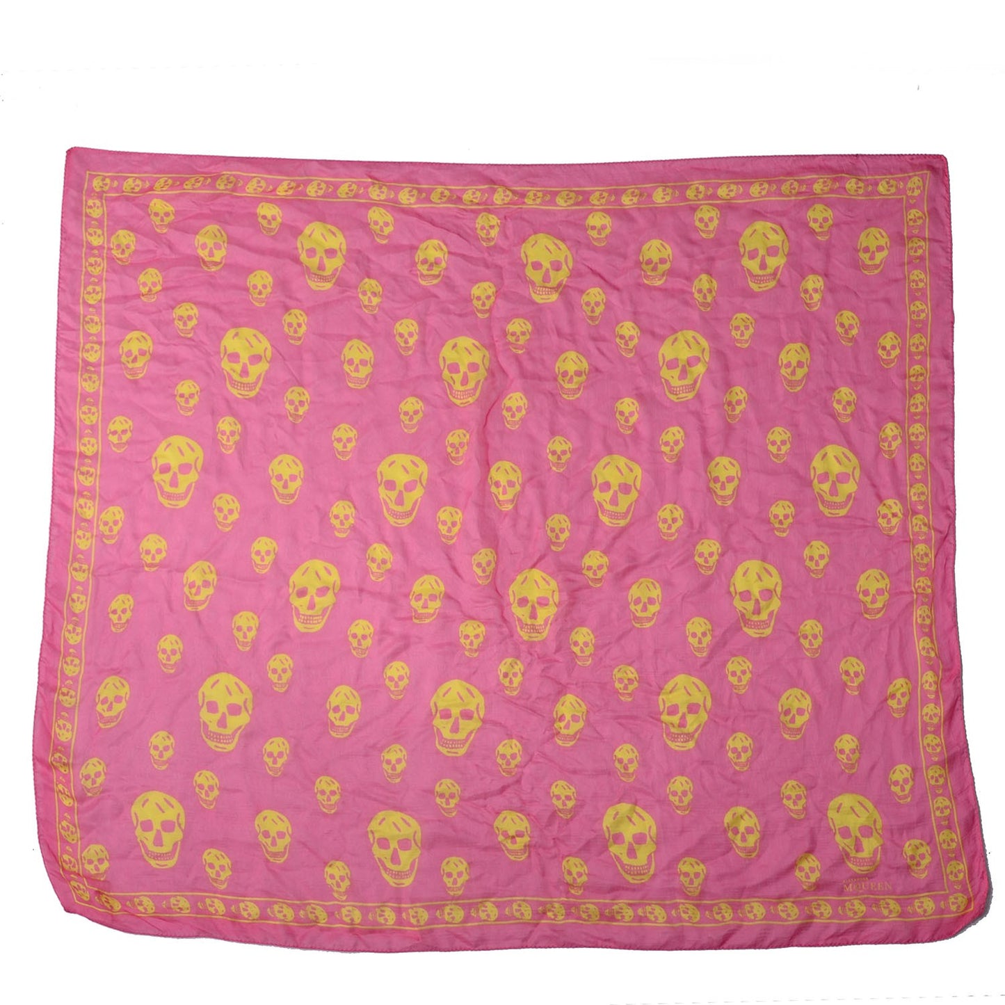 Silk Chiffon Skull Scarf Pink