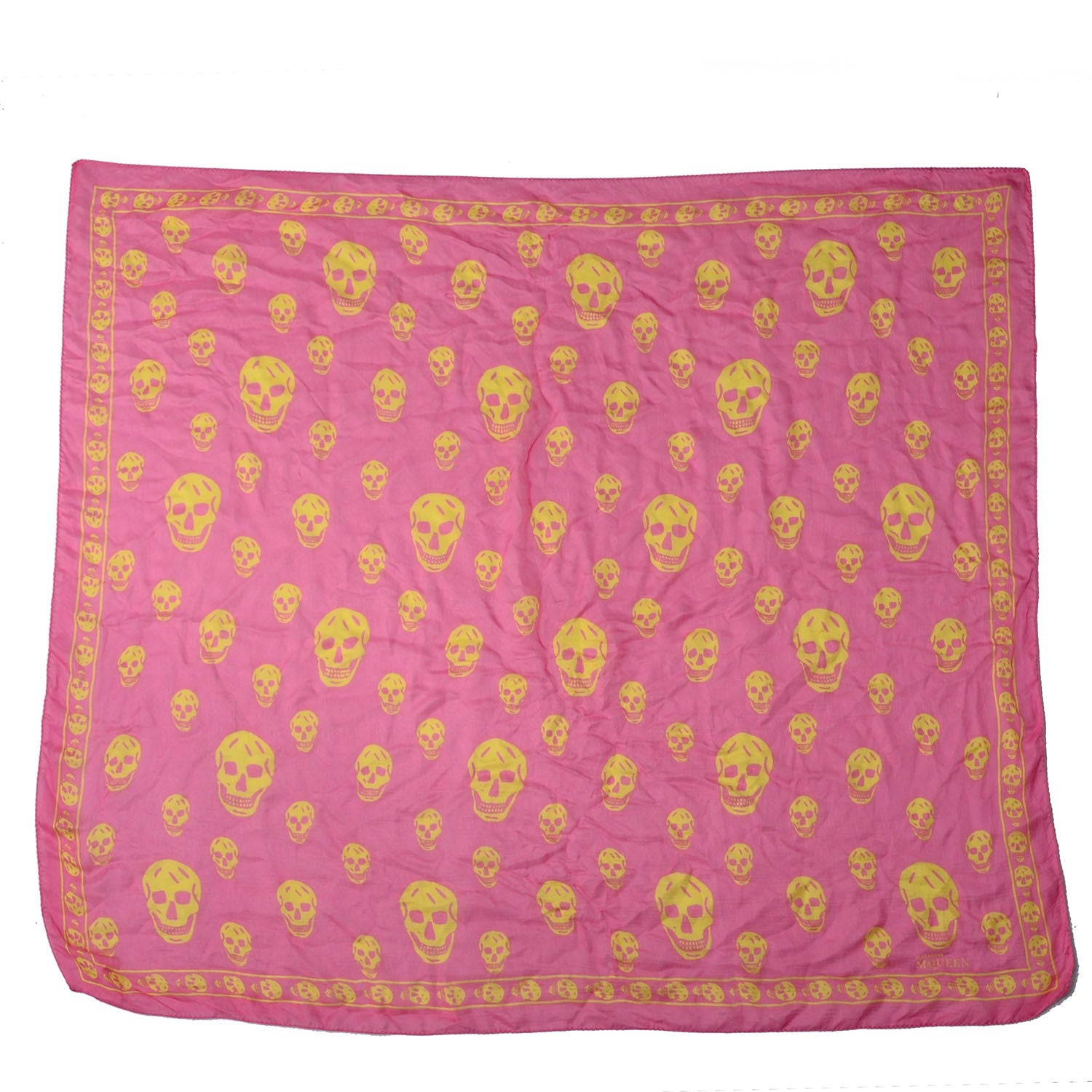 Alexander McQueen Silk Chiffon Skull Scarf Pink 3 of 4