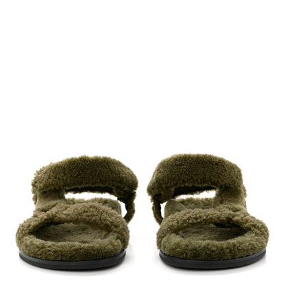 Fendi Shearling FF Fendi Feel Sandals 38 Illinois Military 2 of 7