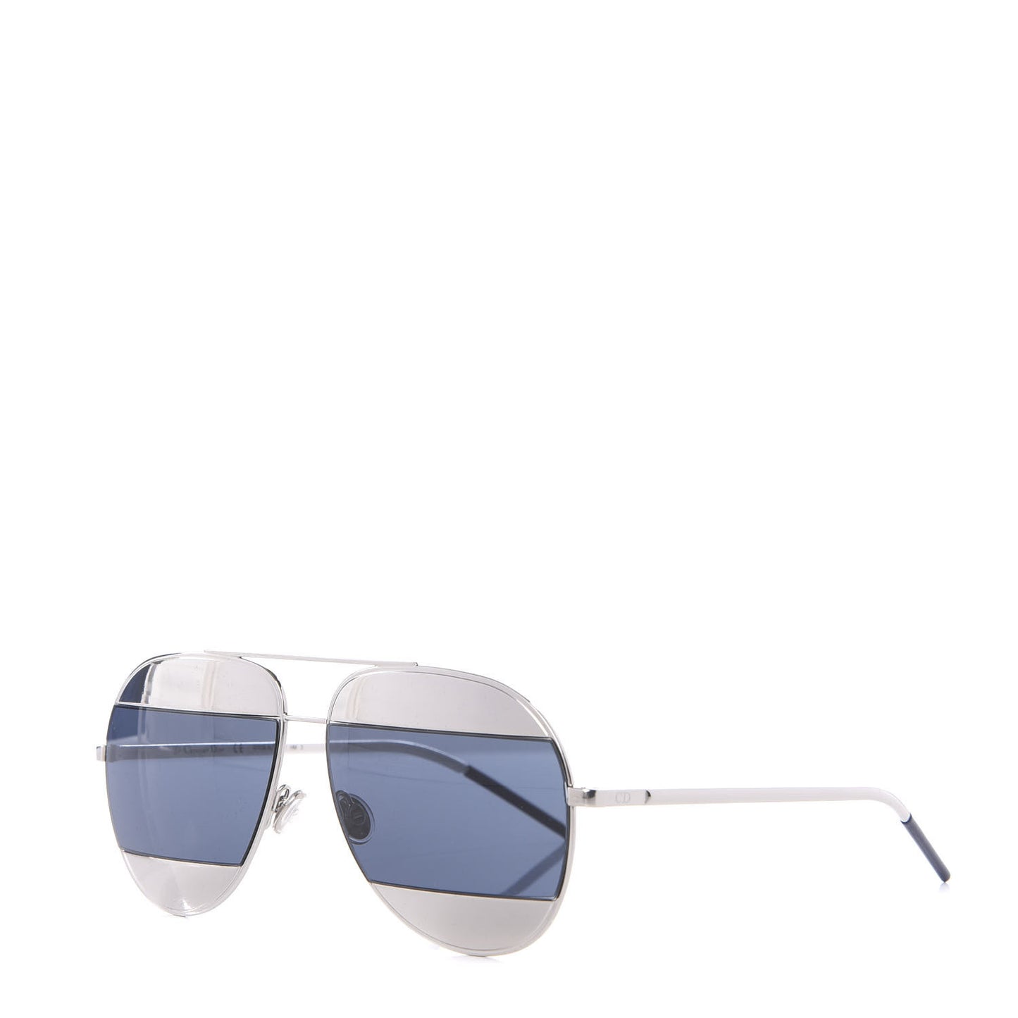 Split 1 Aviator Sunglasses Silver Blue
