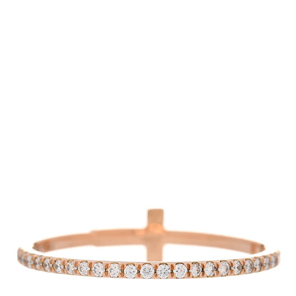 Tiffany 18K Rose Gold Diamond T Wire Pave Ring 54 7 4 of 4