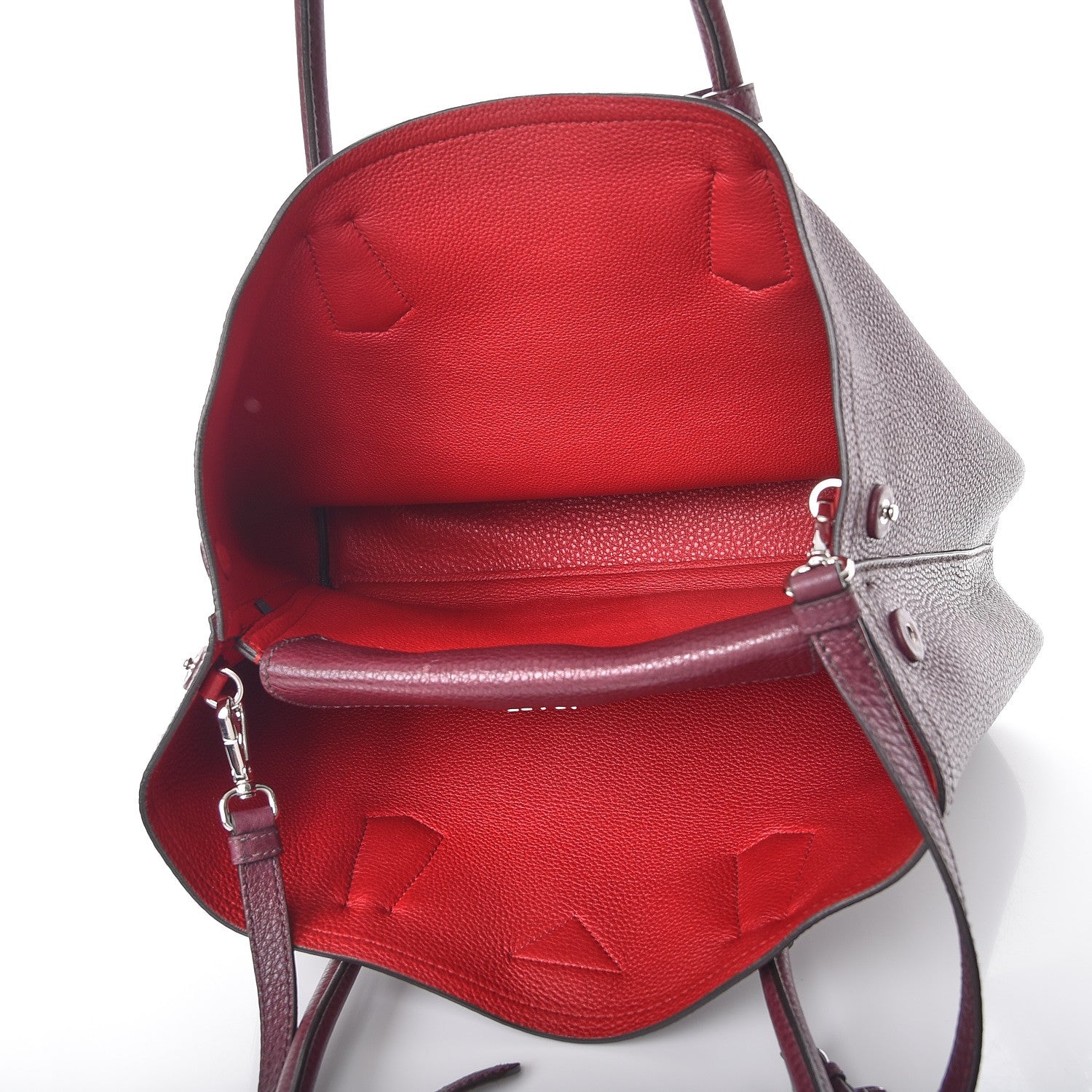 Prada Vitello Daino Medium Double Bag Granato Scarlatto 5 of 9