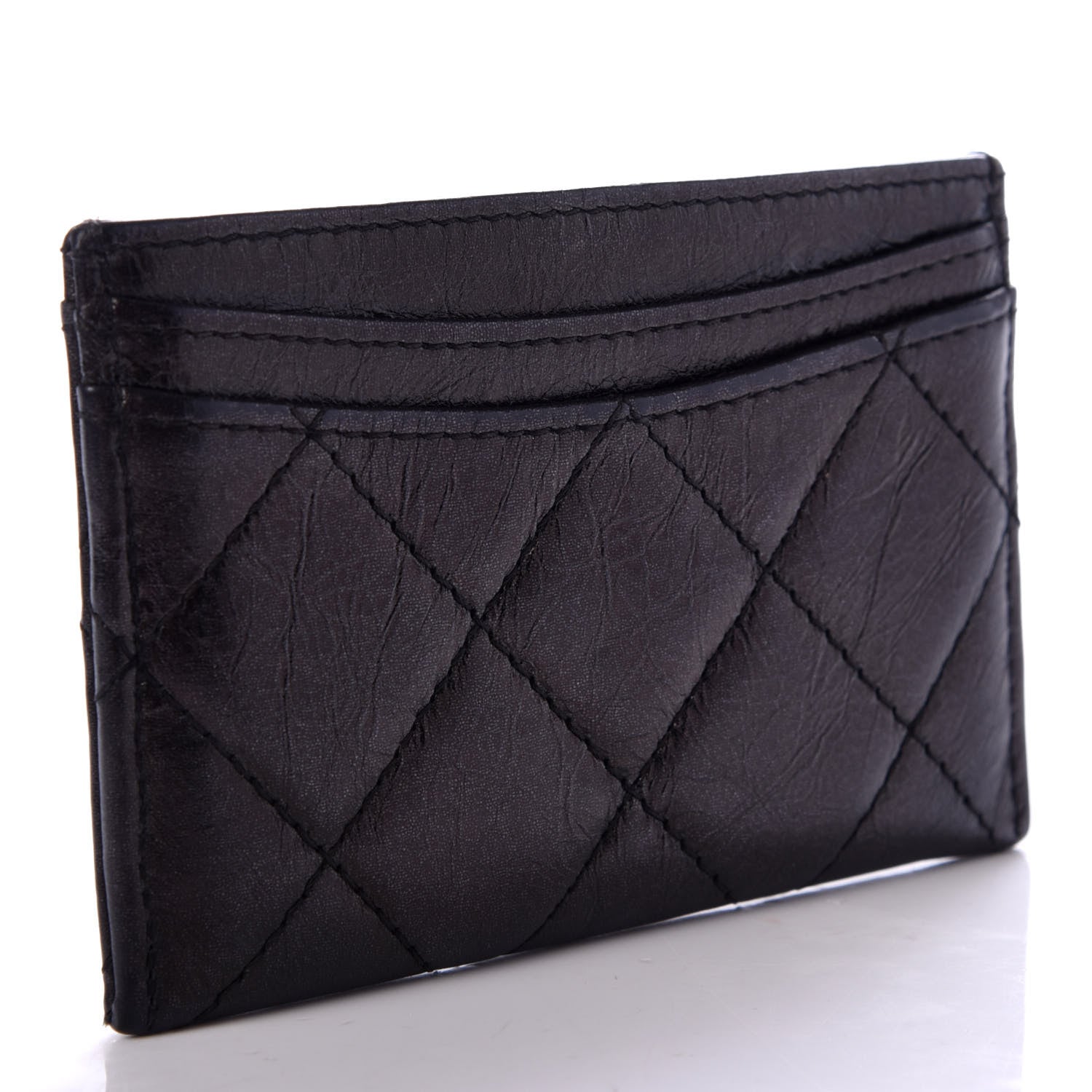 Chanel Aged Calfskin Quilted Reissue Card Holder Black 3 of 9