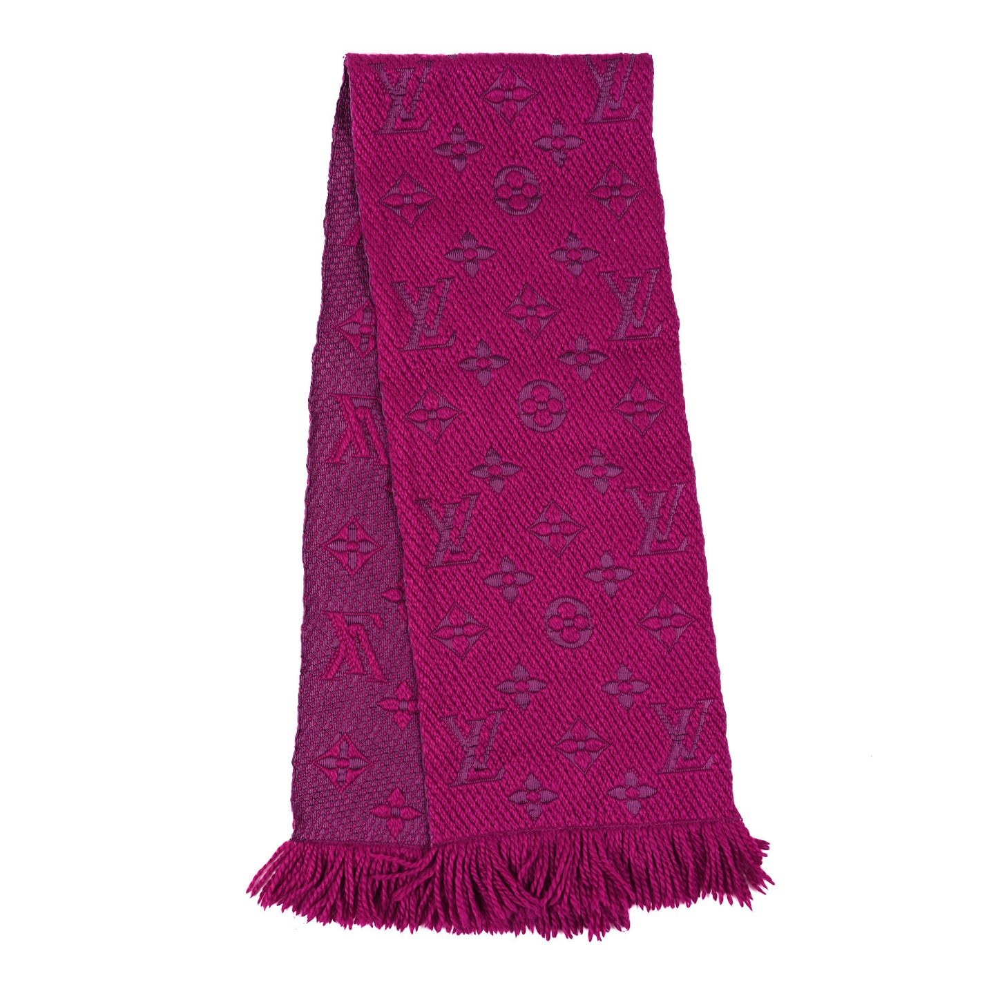 Wool Silk Logomania Scarf Purple