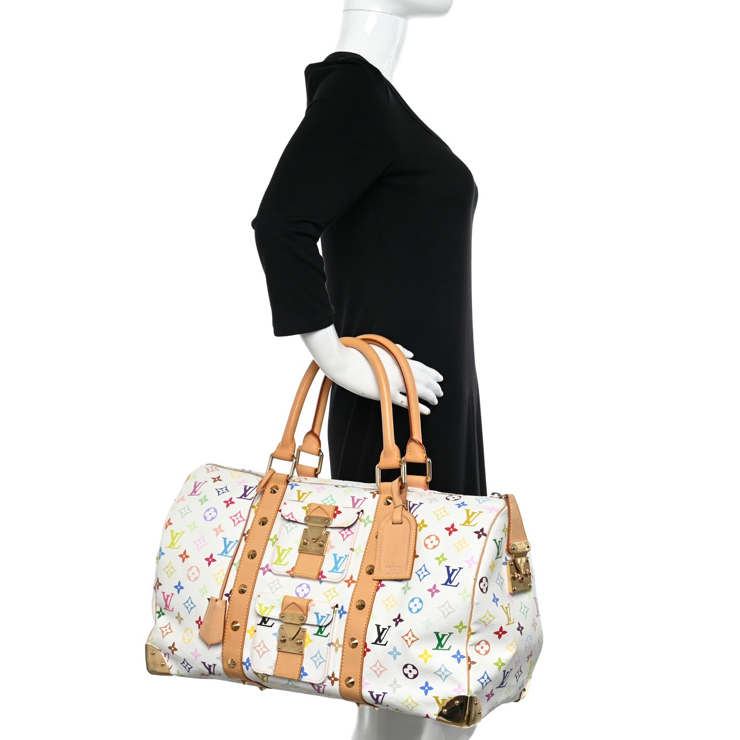 Louis Vuitton Monogram Multicolor Keepall 45 White 2 of 9