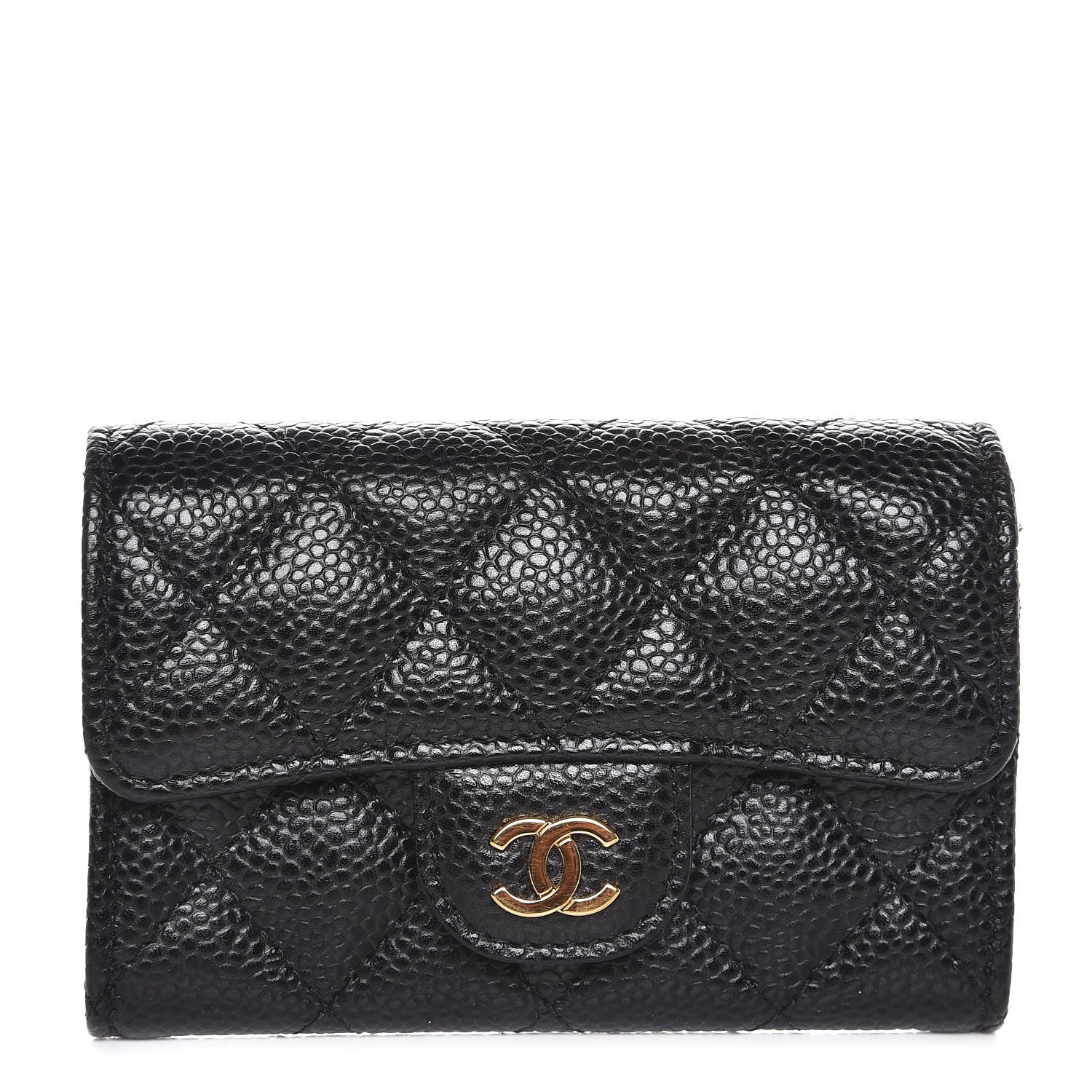 Chanel Caviar Quilted Flap Card Holder Black 1 of 9