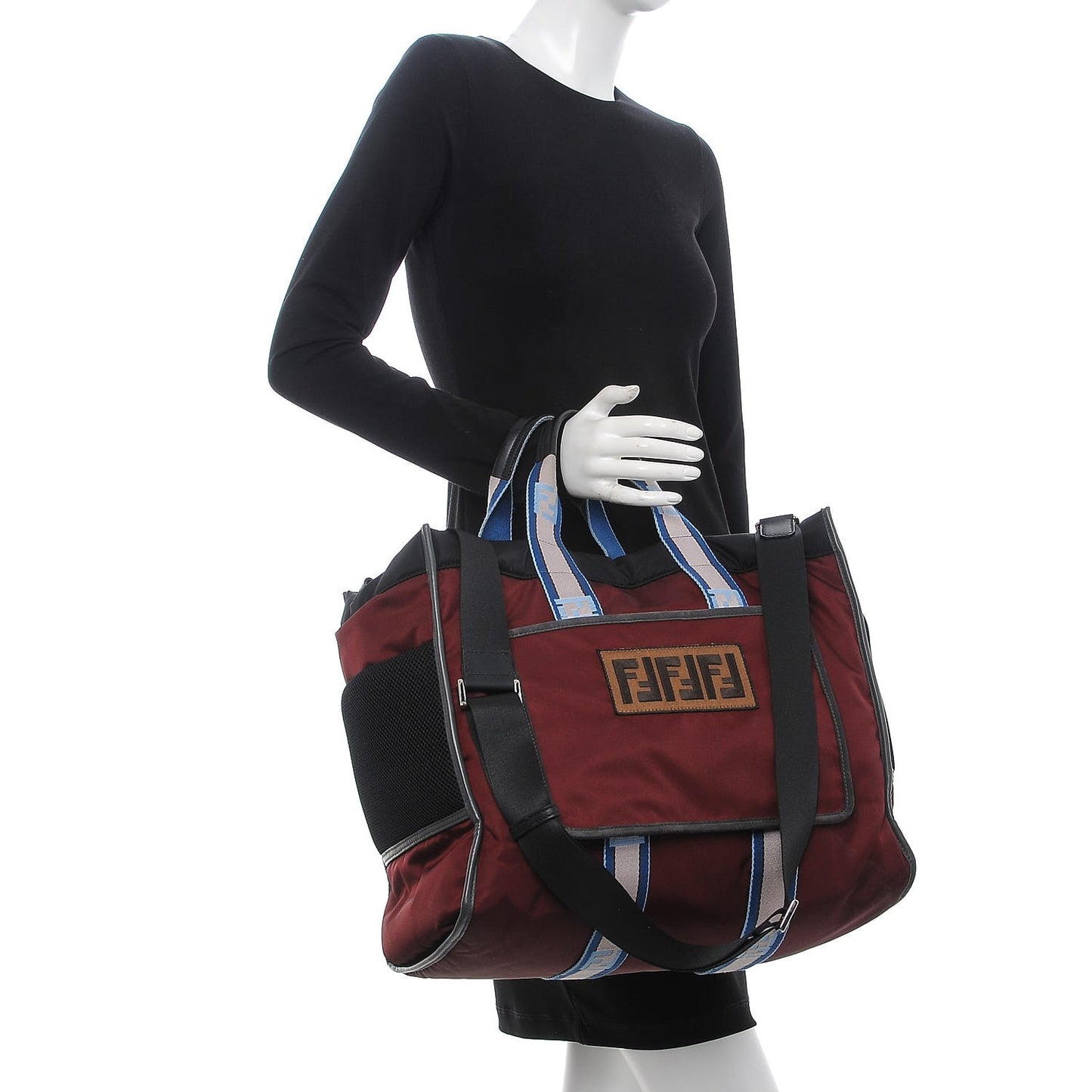 Nylon Reversible Everyday Tote Burgundy Black