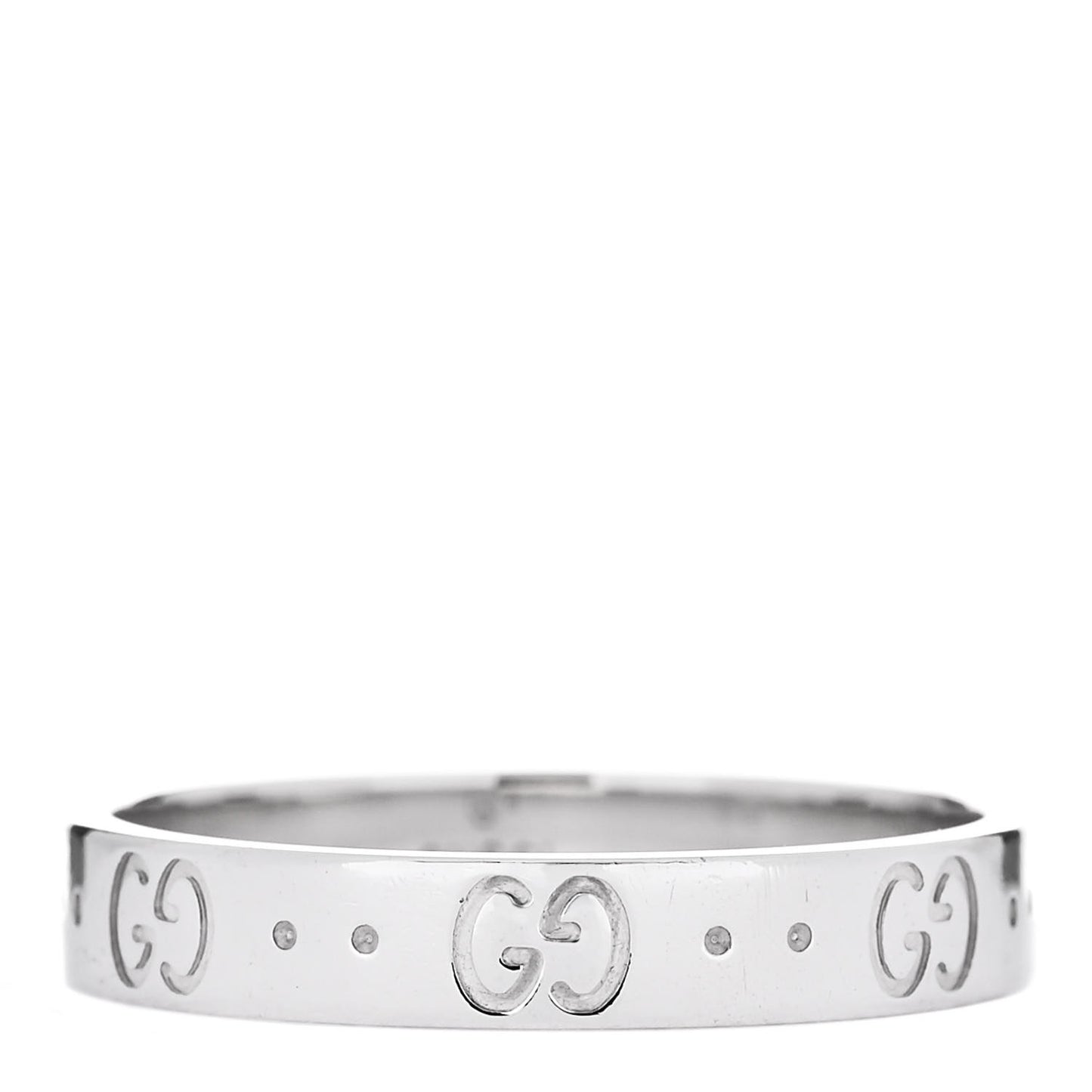 18K White Gold 4mm Icon Thin Band Ring 65 11