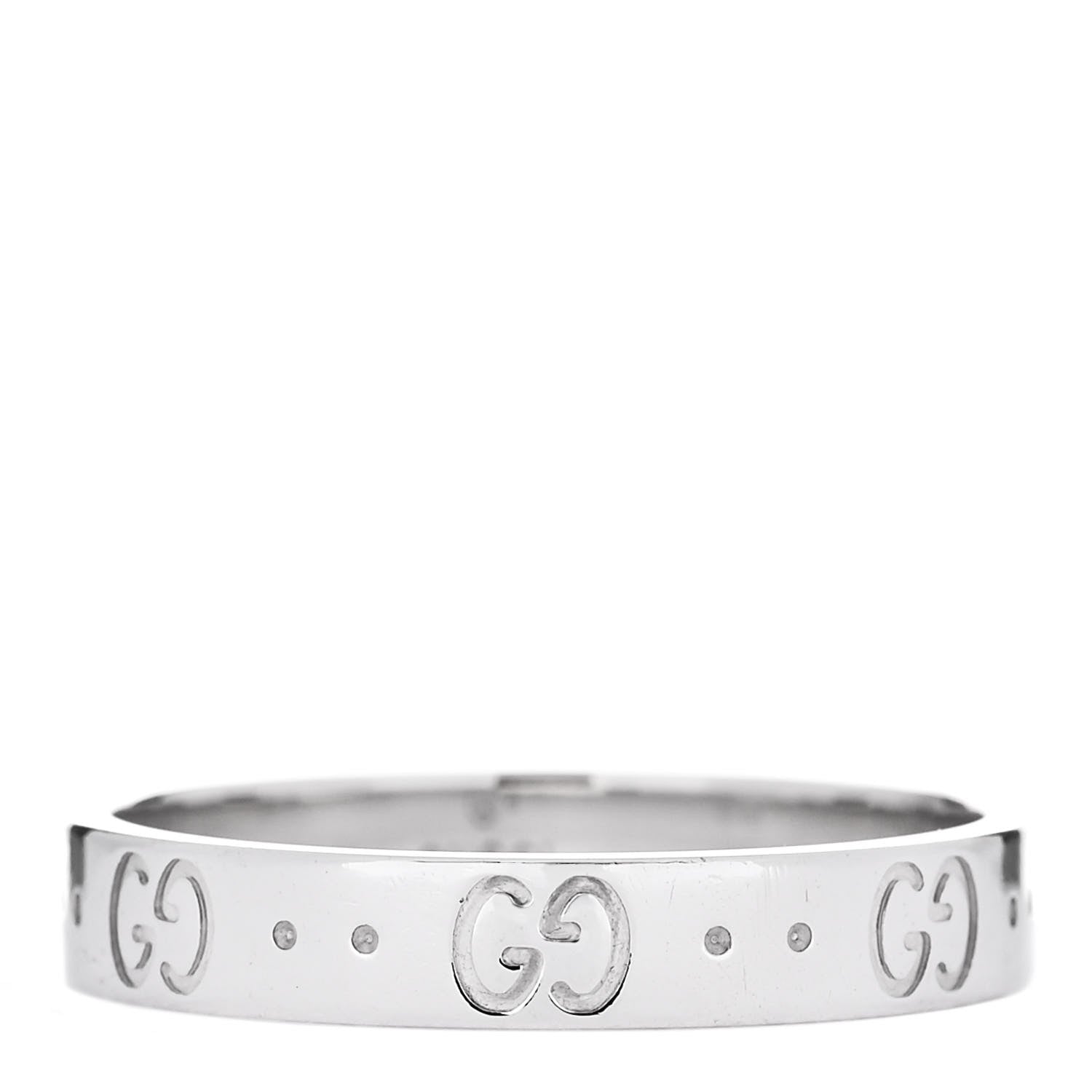Gucci 18K White Gold 4mm Icon Thin Band Ring 65 11 1 of 6