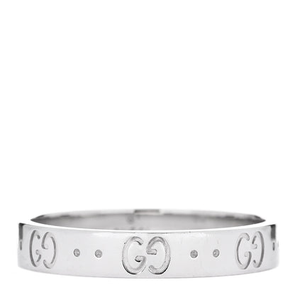 Gucci 18K White Gold 4mm Icon Thin Band Ring 65 11 1 of 6